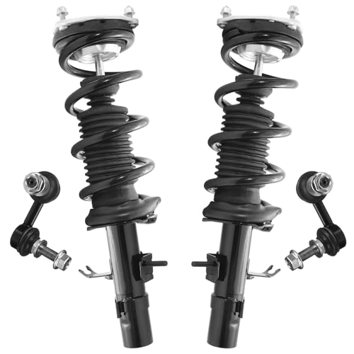 Detroit Axle - AWD Front Struts Sway Bars for 2009-2013 INFINITI G37 2014-2017 Q60, 2 Struts with Coil Spring Assembly 2 Sway Bar End Links Replacement Suspension Kit - size: 4QS501070/Sway Kit