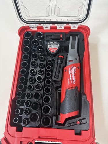 Packout Insert Organizer compatible with Milwaukee M12 FUEL 3/8 High Speed Ratchet 2567-20 and SHOCKWAVE 43-Piece Socket Set 49-66-7009, Tool Tray for PACKOUT Case 48-22-8435