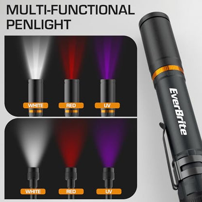 EverBrite Multi-Functional Rechargeable Work Light, Flexible LED Flashlight with 3 Light Modes (White, Red, UV), Telescoping Magnetic Pickup Tool, Christmas Birthday Gifts for Men, Dad, Husband