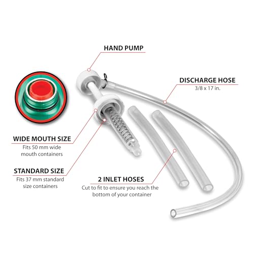 Performance Tool W1140 - Double Threaded Cap for Easy Lubricant Transfer from Standard and Wide Mouth Gallon Containers with 17-Inch Hose - style: Qt. & Gal. Fluid Pump (Wide Mouth)