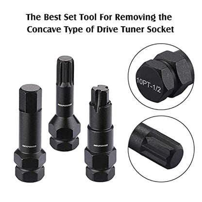 MIXPOWER 16-Piece Locking Lug Nut Master Key Set of Spline Star and Hex Style Keys, Wheel Lock Removal Kit, Thin-Walled and Long Lug Keys to Prevent Damage to Wheels Double-Hex Heads - size: 16PCS