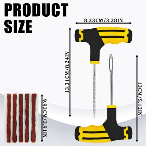 30PCS Tire Plug Kit Car Emergency Flat Tire Repair Tool Set Drill Rubber Repair Screws Tires Plug Tubeless Puncture Fix Kits Professional Tools for Cars Motorcycles ATV UTV Trucks Roadside Kit - size: 30PCS