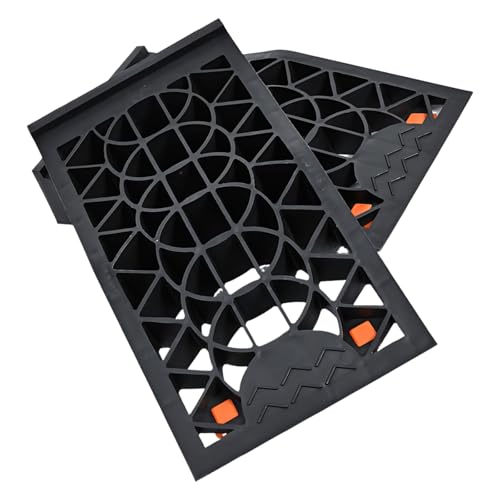 Car Rubber Ramps, 2 Pcs Low Profile Vehicle Service Ramps with Surface, 4000 Lbs Capacity Tire Changing for Garage