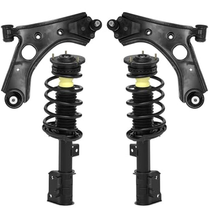 Detroit Axle - 4pc Front Struts Kit for 2015 2016 2017 2018 2019 2020 2021 2022 Ram ProMaster City, 2 Struts with Coil Spring Assembly 2 Lower Control Arms w/Ball Joint Replacement - size: 4CQ472427/Big Kit