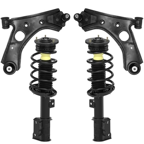 Detroit Axle - 4pc Front Struts Kit for 2015 2016 2017 2018 2019 2020 2021 2022 Ram ProMaster City, 2 Struts with Coil Spring Assembly 2 Lower Control Arms w/Ball Joint Replacement - size: 4CQ472427/Big Kit