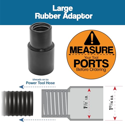 10 Foot Long Dust Collection Power Tool Hose Kit - size: Hose w/ 5 Fittings
