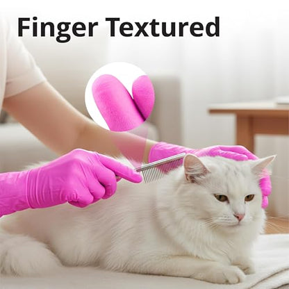SwiftGrip Powder-Free Nitrile Gloves, 3-mil, Disposable Nitrile Gloves, Latex-Free, Powder-Free - Pink/Fuchsia - size: Small