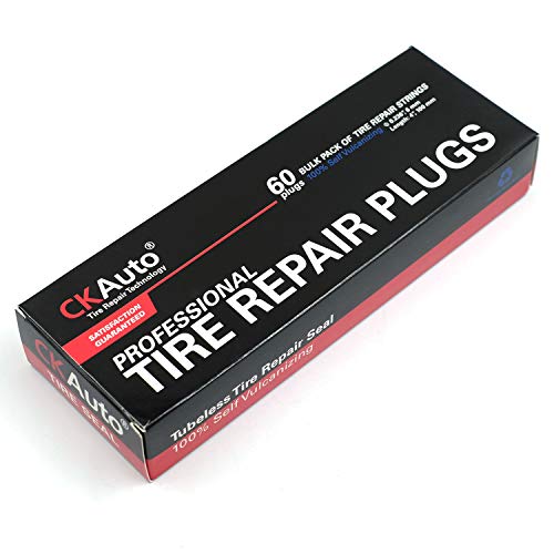 CKAuto 60pcs 4" Black Tire Repair Strings, Automotive Tool Tire Repair Plugs for Tubeless Off-Road Tires Car, Bike, ATV, UTV, Wheelbarrow, Mower - color: Black, size: 4" x φ0.236" 60pcs