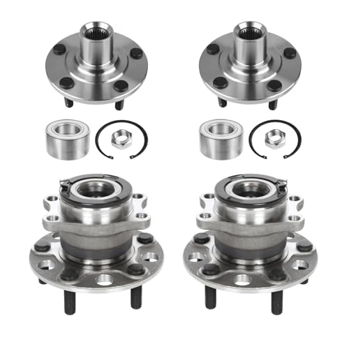 AutoShack Front & Rear Wheel Bearing and Hub Repair for Jeep & Dodge, Patriot 2007-2013 Compass 2007-2013 Caliber 2007-2008, AWD 4WD L4 2.0L 2.4L - 5-Lug, Without ABS