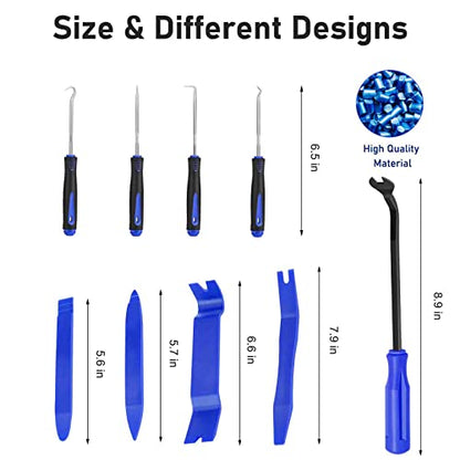 GLK Trim Removal Tool Pry Tool Kit | Door Panel Removal Tool, Fasteners Remover, Automotive Hook Set, 9pcs - color: Blue