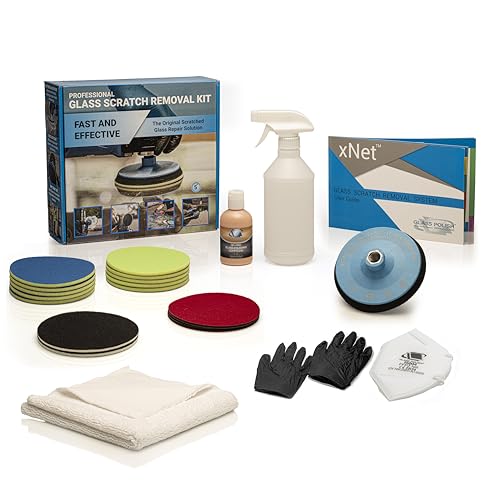 GLASS POLISH 5” (125mm) PRO Glass Scratch Removal Kit for Professional Glass Polishing, Removes Scratches, Graffiti, Water Damage, and Acid Etching, Restores Original Condition - GP25022