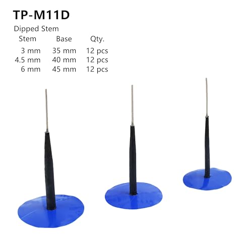 TP-M11D Combination Repair Unit Kit, Tire Repair Patch Plug Kit 1/8" x 1 3/8", 3/16" x 1 1/2" and 1/4" x 1 3/4" Dipped stem 12 pcs Each - size: 0.12 x 1.38, 0.18 x 1.57,0.24 x 1.77 Inch 36 pcs