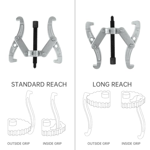 ChgImposs 3 Inch 3-Jaw Gear Puller, 2 Jaw 3 Jaw Puller for Pulley Gears Bearings and Flywheels, Heavy Duty Pulley Puller with Reversible Jaws, High Carbon Steel Removal Tool Bearing Puller Tool - size: 3 Inch