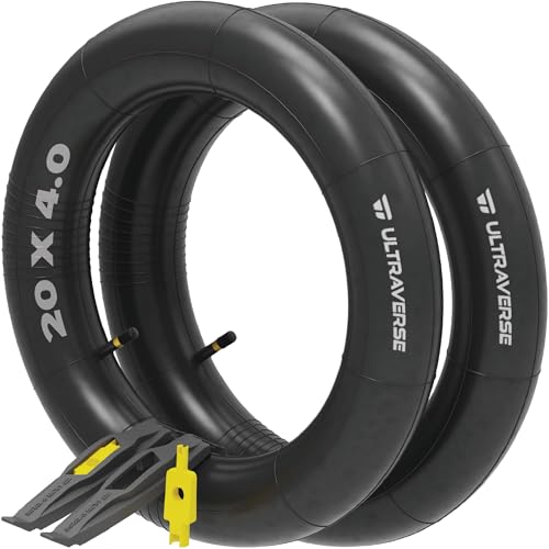 Ultraverse 20x4.0, 24x4.0, 26x4.0, 20x3.0, 26x3.0, 16x4.0/3.0, Inner Tubes | Schrader Valve, Ideal for Mountain Bikes & E-Bikes with Fat Tires, Durable & Reliable 2 Pack with Tire Levers - size: 20 inch x 4.0