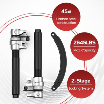 Coil Spring Compressor Tool Automotive 2 pcs Heavy Duty Macpherson Strut Spring Compressor Set with Safety Bracket Compressor Set with Safety Bracket for Car Truck ATV UTV, 2200 LB Capacity