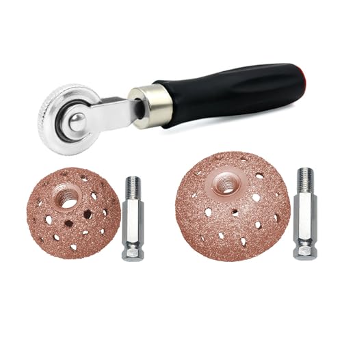 Complete tire repair set with metal grinding tool and ergonomic roller (compatible with all vehicle types tire patches) - color: E