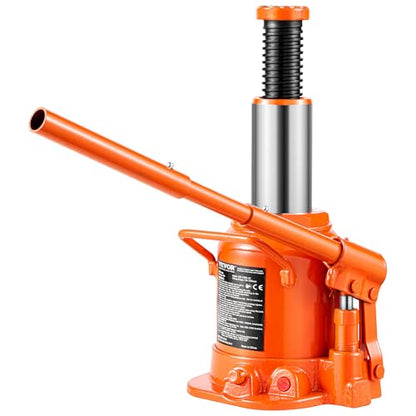 VEVOR Hydraulic Bottle Jack, 20 Ton/44092 lbs Low Profile Welded Bottle Jack with 6.69''-12.6'' Lifting Range & 3-Section Long Handle, for Car, Pickup, Truck, RV, Auto Repair, Industrial Engineering - style: 20T