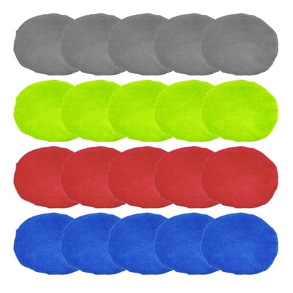 20PCS Microfiber Cloths for Car Windshield Cleaning Tool, Replaced Glass Cleaning Clothes, Interior Auto Window Cleaner Washing Bonnets, Washable & Reusable Microfiber Pads Cover Kit (Square) - size: Square