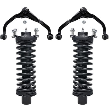 Detroit Axle - Front Struts Kit for Jeep 2008-2012 Liberty 2007-2011 Dodge Nitro 2 Struts with Coil Spring Assembly 2 Upper Control Arms with Ball Joints 2009 2010 Replacement Suspension Kit - size: 4CQ42853/ Big strut kit