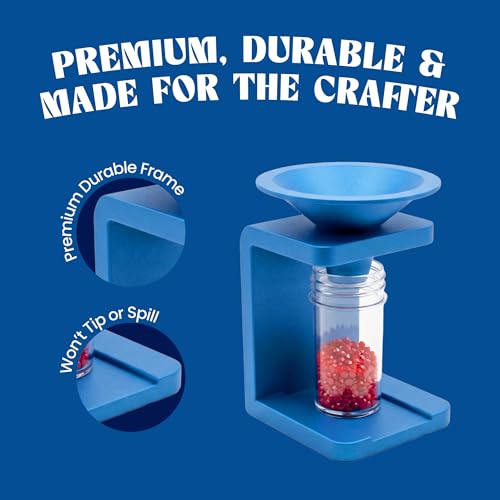 Diamond Painting Funnel Kit with Stand – No-Spill Drill Funnel for Diamond Art Accessories – Bead Organizer Tool for Easy Pouring & Storage – Compact, Stable & Mess-Free Design