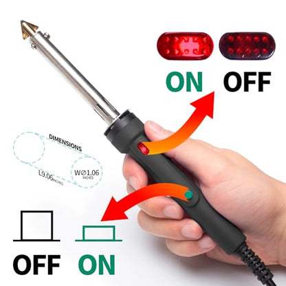 YIHUA 960-IV Bumper Repair Plastic Welder Kit with Power Switch, Indicator Light with 3 Tips, 20/20 Black & White Plastic Rods, 5 Polish Foam, Steel Mesh for Plastic Welding, Fuel Tank, Kayak Repair