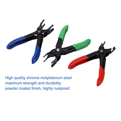 Aramox 3-Piece Fuel Line Pipe Disconnect Pliers Set, Universal Anti-Slip Handles for Petrol Cars