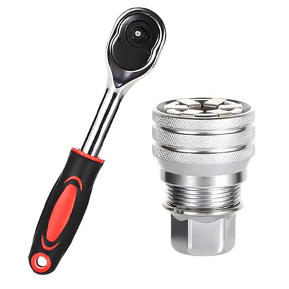 ZIMISI Universal Socket Wrench, 10-19mm Magic Sleeve Tool (Ratchet) | Adjustable Manual Socket Set with Ratchet Wrench for Power Drill, Torque Wrench, 3/8" Drive Ratchet - size: Socket Wrench/Ratchet Wrench