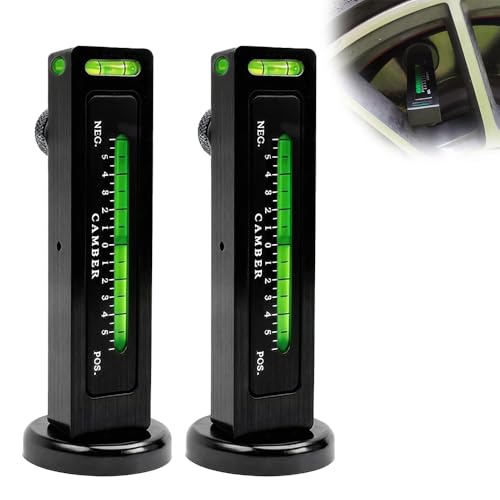 BARTOO Adjustable Aluminum Magnetic Camber Caster Pillar Gauge Universal Wheel Alignment Tool for Cars Trucks RVs Tire Repair, 2-Pack, Black - size: 2 Pack - Black
