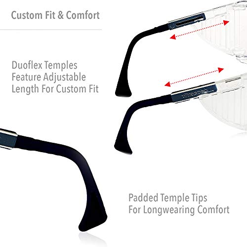 Honeywell Uvex Ultra-Spec 2001 OTG (Over-the Glass) Visitor Specs Safety Glasses with Clear Ultra-Dura Anti-Scratch Lens (S0112)