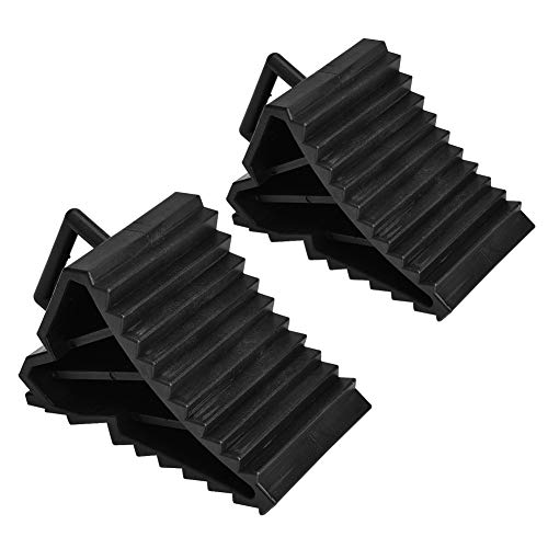 2PCS Wheel Chocks for Trailers, Rubber Heavy Duty Trailer Jack Block Garage Car Stopper Anti Slip Car Wheel Chocks Trailer Tire Chocks for Travel Trailer, Camper, Rv, Truck