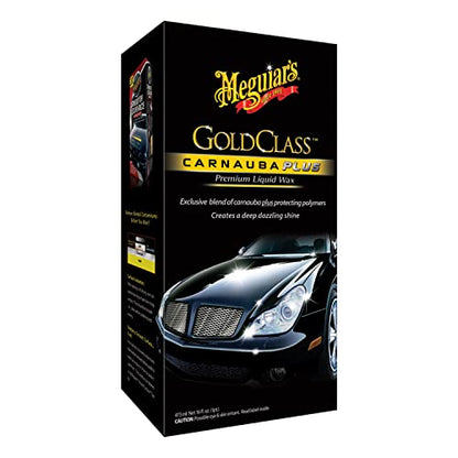 Meguiar's Gold Class Carnauba Plus Premium Liquid Wax Kit, Car Detailing Kit with a Pure Carnauba Wax Blend & Foam Applicator Pad for Keeping Glossy Paint Protected Like a Pro,16 Oz Bottle (Pack of 2) - size: 16 Fl Oz (Pack of 2)