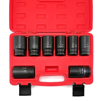 TONYNOL 3/4 Inch Drive Deep Impact Socket Set,6-Point,SAE(1"to 1-1/2"),8 Pcs,Cr-Mo.Heavy Duty Impact Socket Set. - size: 3/4" Drive 8-Piece (1" to 1-1/2")