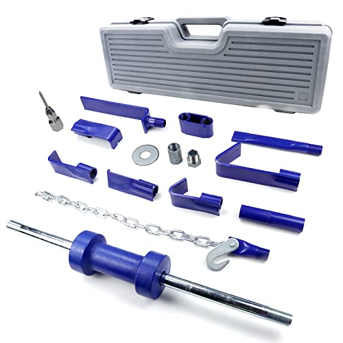 Automotive Dent Puller with 20lbs Universal Slide Hammer | Auto Body Truck Repair Tool Kit 20Repair Frame Set with Carrying Case 15PCS