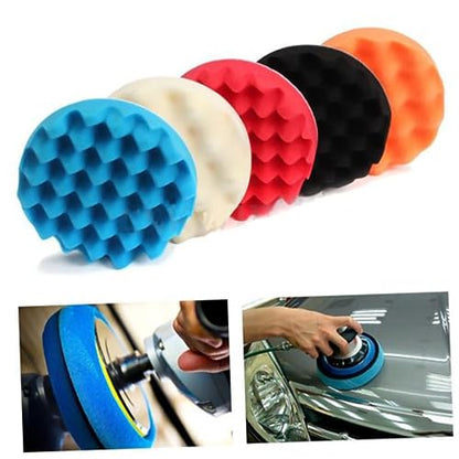 Mikinona 5pcs Polishing Disc Interior Car Detailing Kit Car Sponge Bars Sanding Blocks Buffing Sponge Pads for Auto Detailing