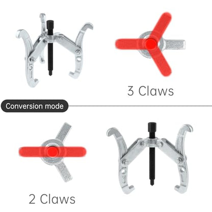 ChgImposs 3 Inch 3-Jaw Gear Puller, 2 Jaw 3 Jaw Puller for Pulley Gears Bearings and Flywheels, Heavy Duty Pulley Puller with Reversible Jaws, High Carbon Steel Removal Tool Bearing Puller Tool - size: 3 Inch