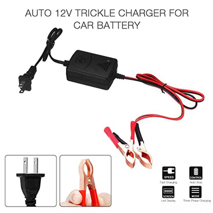 12V Sealed Lead Acid (SLA) Battery Charger 1000mA, Battery Charger Maintainer 12v Trickle Charger for Boats Motorcycles ATVs Riding Mowers & Car Truck SUV RV