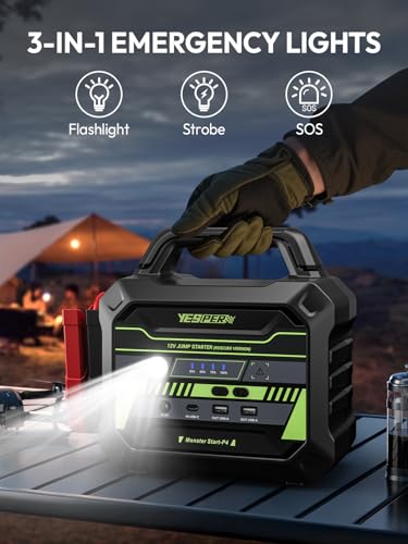YESPER 6000A Car Starter Jump Box - 78000mAh Heavy Duty Truck Battery Jump Starter for All 12V Diesel & Gas, SuperSafe Portable Jump Pack, Powerful Force Start Jumper Box (-40°F to 140°F)