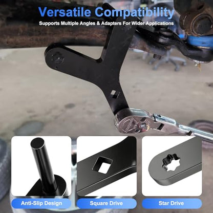 2PCS Strut Spreader Tool & Lower Control Arm Prying Tool, Suspension Tool Kit for FWD, Import & Domestic Vehicles, Heavy Duty Steel for Shock & Suspension Removal