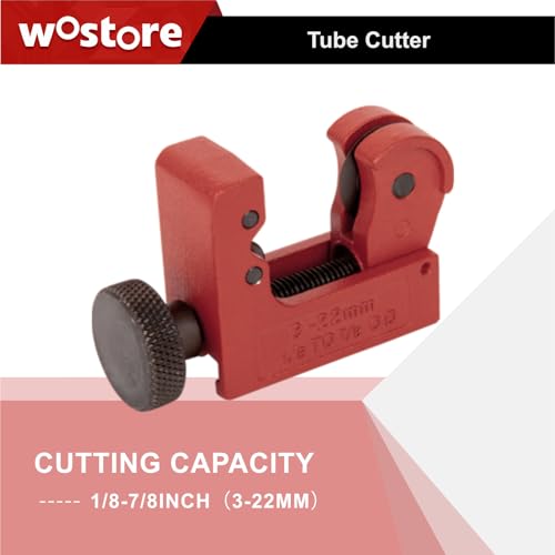 Wostore 45° Double Flaring Tool Kit, 7 Adapters with Cutter & Deburrer | 45° single & double flare tool with 7 adapters. Includes tube cutter & deburrer. For brake line, hydraulic & copper tubing. - size: Flaring Tool Kit