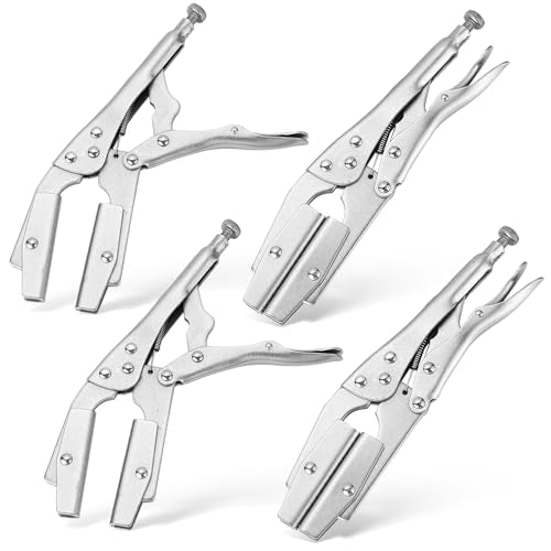 NATGAI 10" Radiator Hose Clamp Set, Heavy Duty Self-Locking Pinch Off Pliers, Universal for Automobile Radiator Pipes, Fuel Hoses, Water & Vacuum Lines, Pipe Sealing Lock Tool (4 Pack) - size: 4 Pack
