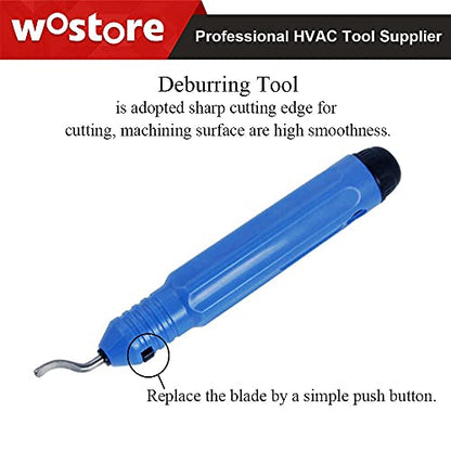 Wostore 45° Double Flaring Tool Kit, 7 Adapters with Cutter & Deburrer | 45° single & double flare tool with 7 adapters. Includes tube cutter & deburrer. For brake line, hydraulic & copper tubing. - size: Flaring Tool Kit