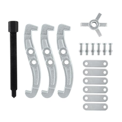 ChgImposs 4 Inch 3-Jaw Gear Puller, 2 Jaw 3 Jaw Puller for Pulley Gears Bearings and Flywheels, Heavy Duty Pulley Puller with Reversible Jaws, High Carbon Steel Removal Tool Bearing Puller Tool - size: 4 Inch