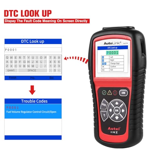 Autel AutoLink AL519 Car OBD2 Scanner, Classic Enhanced Mode 6 Engine Fault Code Reader OBDII CAN Diagnostic Scan Tool, One-Click Smog Check, DTC Lookup, Upgraded of AL319, Lifetime Free Update - style: AL519