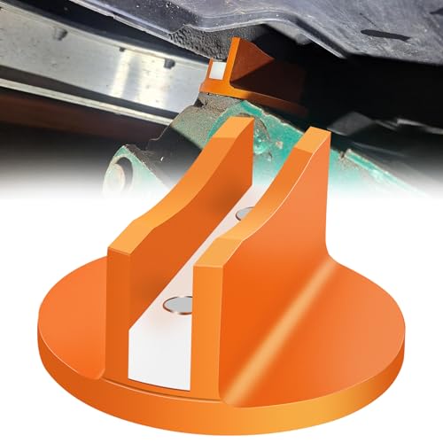 Magnetic Jack Pad Pinch Weld Adapter, Aluminum, Orange (1PC) | Slotted Pinch Weld Pad, 0.45'' Slot Width, Magnetic Jack Puck, Floor Jack Accessories - color: Orange