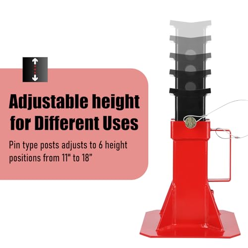 Heavy-Duty Jack Stands, Adjustable 11-18 Inch, 12 Ton Folding Steel Stands, Carbon Steel Construction, Portable Legs for Trucks & Automotive Repair - size: 12 Ton