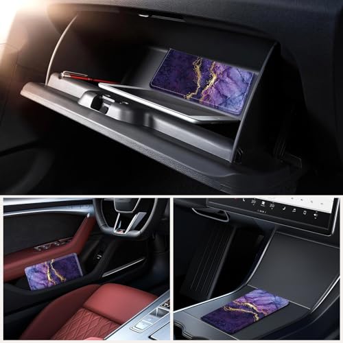 Car Registration and Insurance Holder，Colour Patterns Men Women Car License Document Registration and Insurance Card Holder - color: Purple Marble