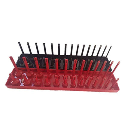 3Pc Socket Organizer Tray Set Black Metric Socket Trays 1/4Inch 3/8Inch & 1/2Inch Drive Deep and Shadow Socket Holders