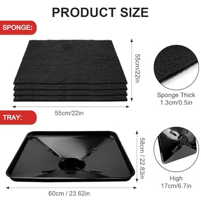 17892 Transmission Drain Pan for Lisle and 4 Pcs 22'' Oil Drain Splash Pad | 87031 87032 Large Transmission Fluid Pan Oil Drain Pan Suitable for Lisle Under Car and Most Transmission Drain Funnel