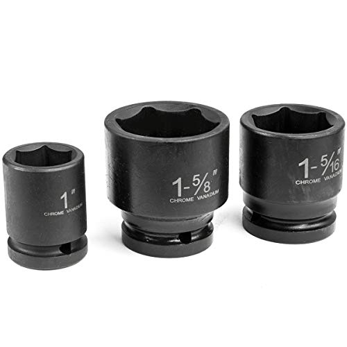 Stark USA 21-Pieces 3/4" Drive Deep Impact Socket Set Sliding T-Bar Master SAE Adapter, Ratchet, Extension Bars (3/4" - 2" inch) Large Vehicle & Equipment Maintenance