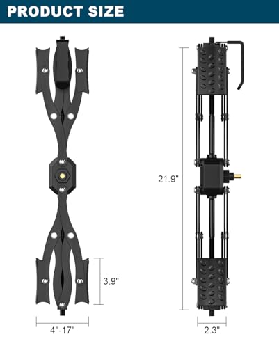 Black X-Shape Wheel Chocks Stabilizer XL [Extended Allow Drill Adjust], Double Sets 4'' to 17'' RV Tire Stabilizers Locked Chocks for Campers Travel Trailers Trucks, Wheel Scissor with Wrench - color: Black